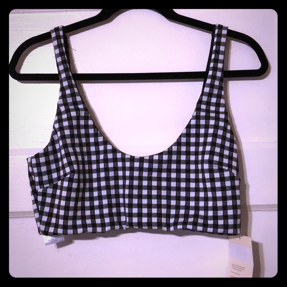 Mara Hoffman gingham lira bikini top